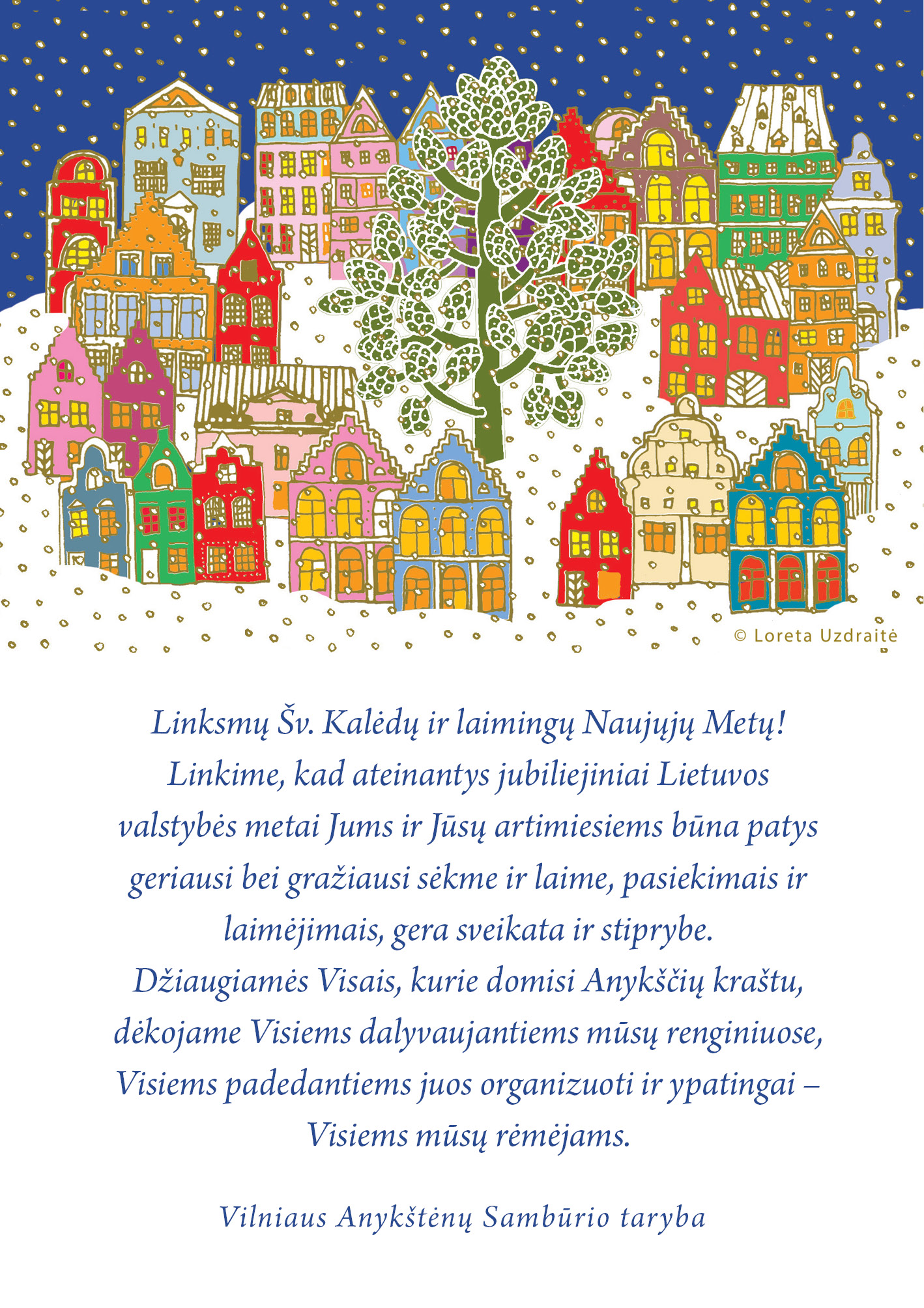 Vilniaus Anykštėnų Sambūrio tarybos sveikinimas